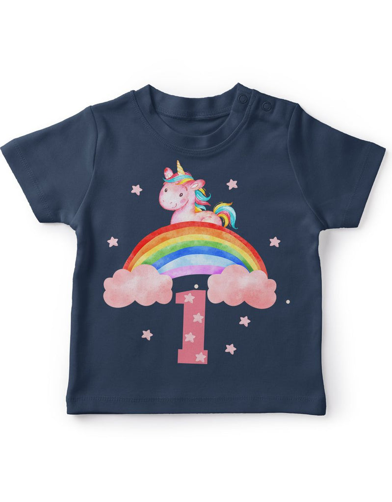 Baby / Kinder T-Shirt mit Spruch Ich bin Eins 1 Einhorn - von Mikalino