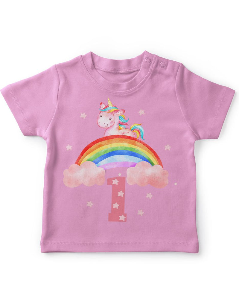 Baby / Kinder T-Shirt mit Spruch Ich bin Eins 1 Einhorn - von Mikalino