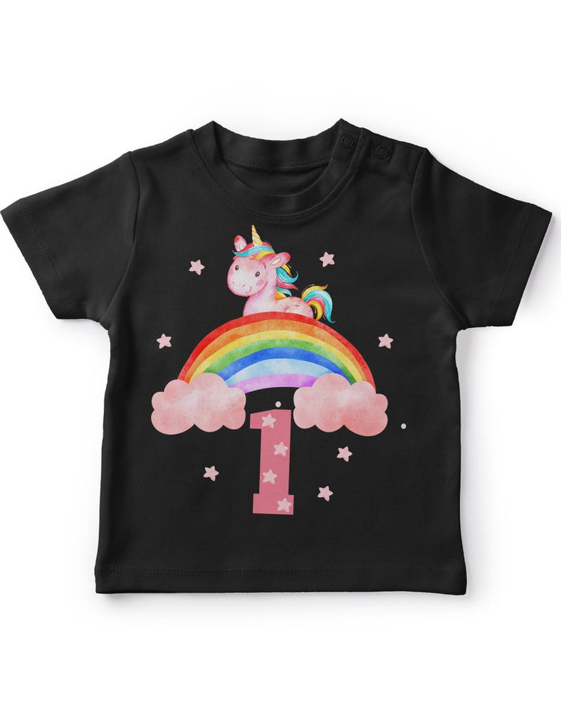 Baby / Kinder T-Shirt mit Spruch Ich bin Eins 1 Einhorn - von Mikalino