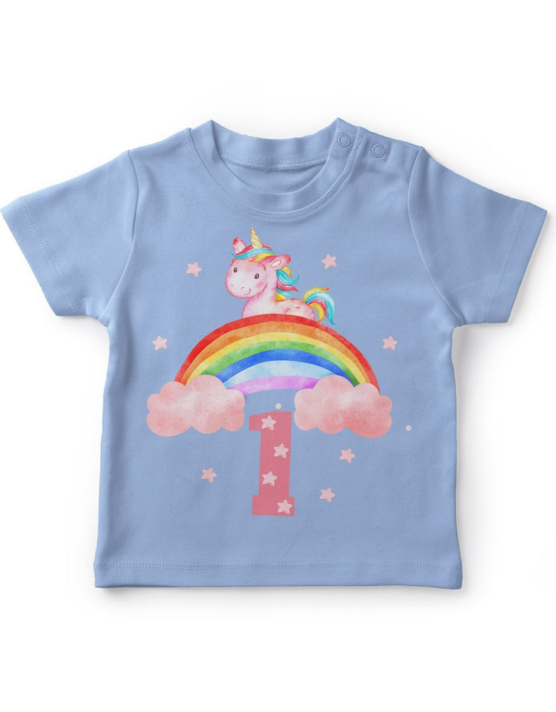 Baby / Kinder T-Shirt mit Spruch Ich bin Eins 1 Einhorn - von Mikalino