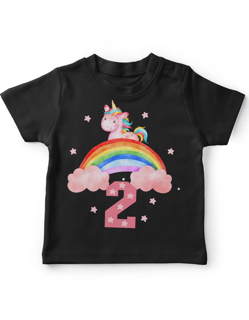 Baby / Kinder T-Shirt mit Spruch Ich bin Zwei 2 Einhorn - von Mikalino