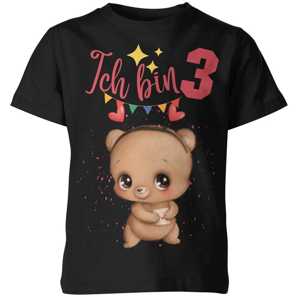 Kinder T-Shirt Ich bin Drei 3 Bär mit Herz - von Mikalino