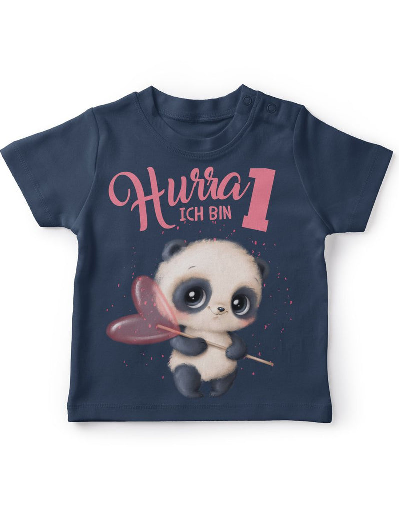 Baby / Kinder T-Shirt mit Spruch Ich bin Eins 1 süßer Waschbär - von Mikalino