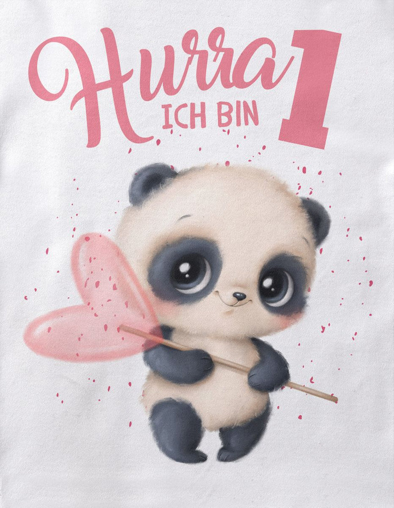 Baby / Kinder T-Shirt mit Spruch Ich bin Eins 1 süßer Waschbär - von Mikalino