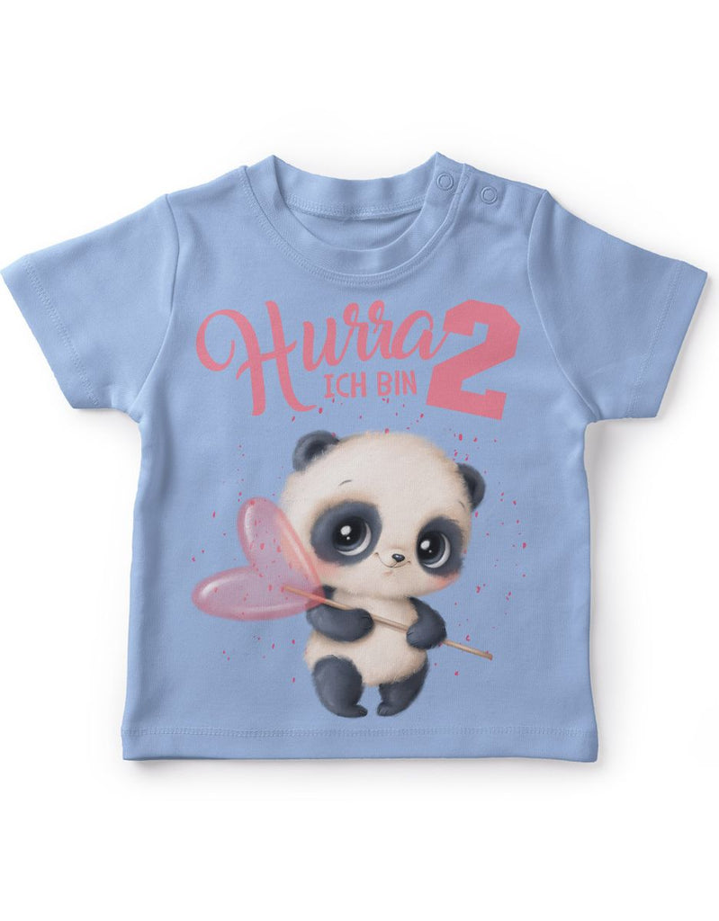 Baby / Kinder T-Shirt mit Spruch Ich bin Zwei 2 süßer Waschbär - von Mikalino