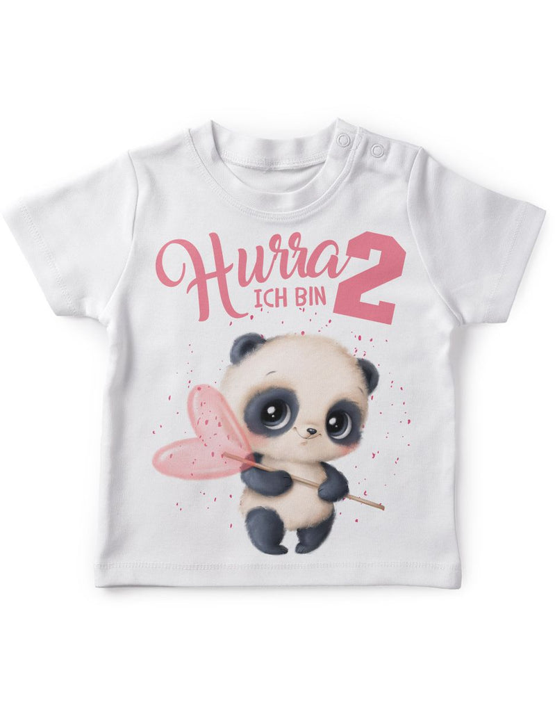 Baby / Kinder T-Shirt mit Spruch Ich bin Zwei 2 süßer Waschbär - von Mikalino