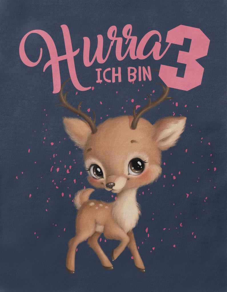 Kinder T-Shirt Ich bin Drei 3 Süßes Rehkitz - von Mikalino