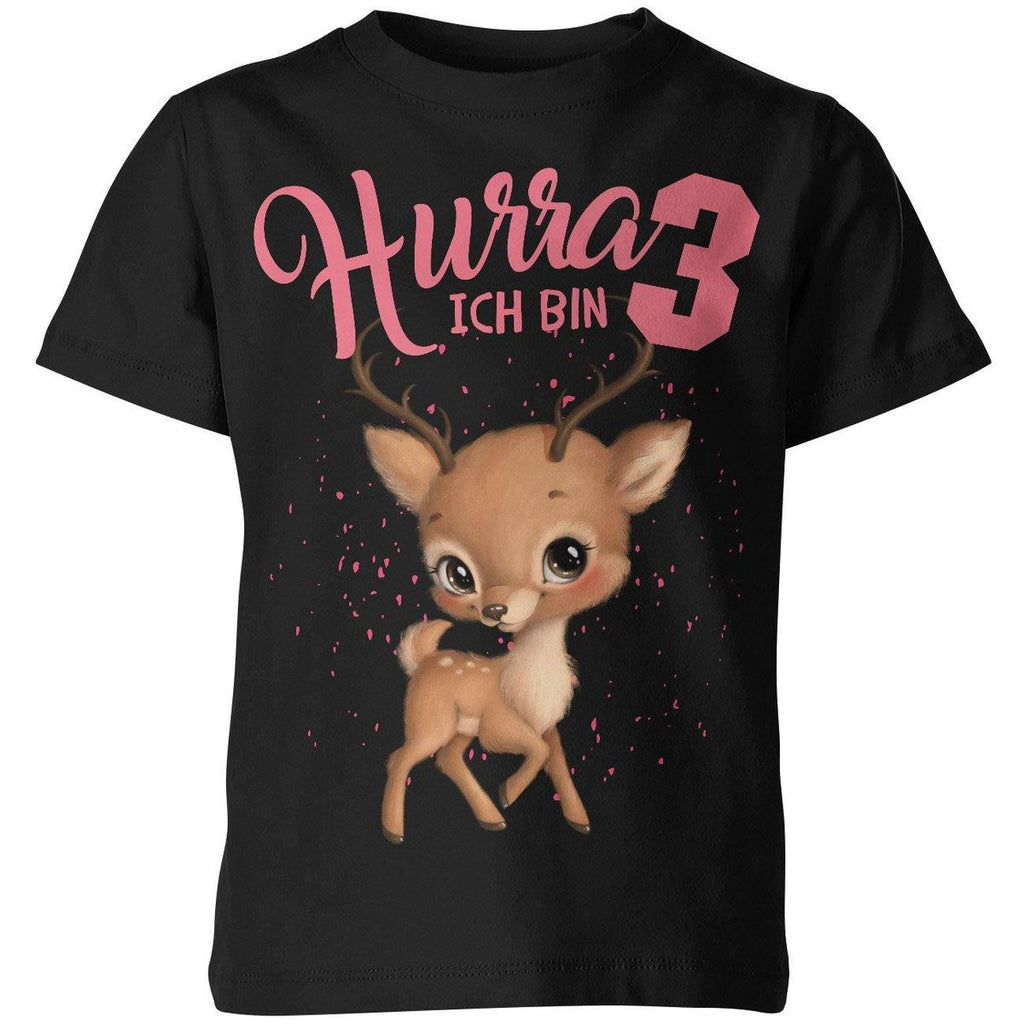 Kinder T-Shirt Ich bin Drei 3 Süßes Rehkitz - von Mikalino