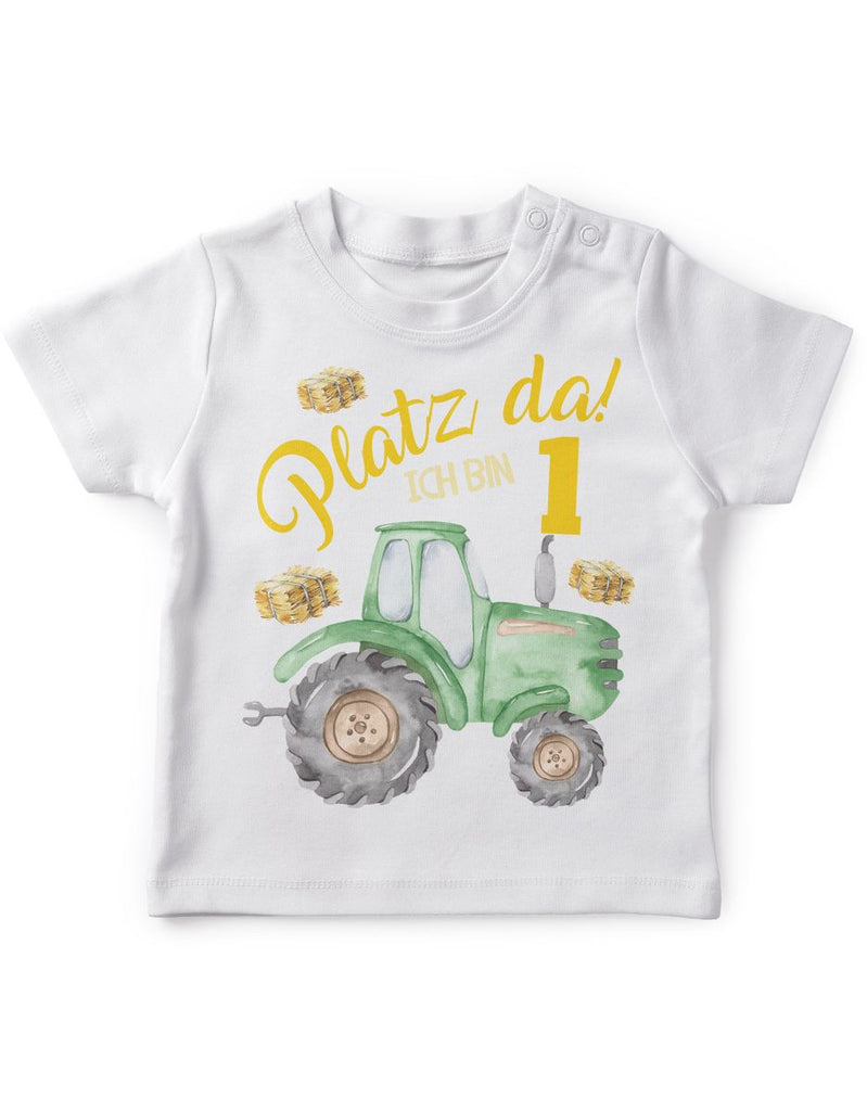 Baby / Kinder T-Shirt mit Spruch Platz Da ich bin Eins 1 Traktor - von Mikalino