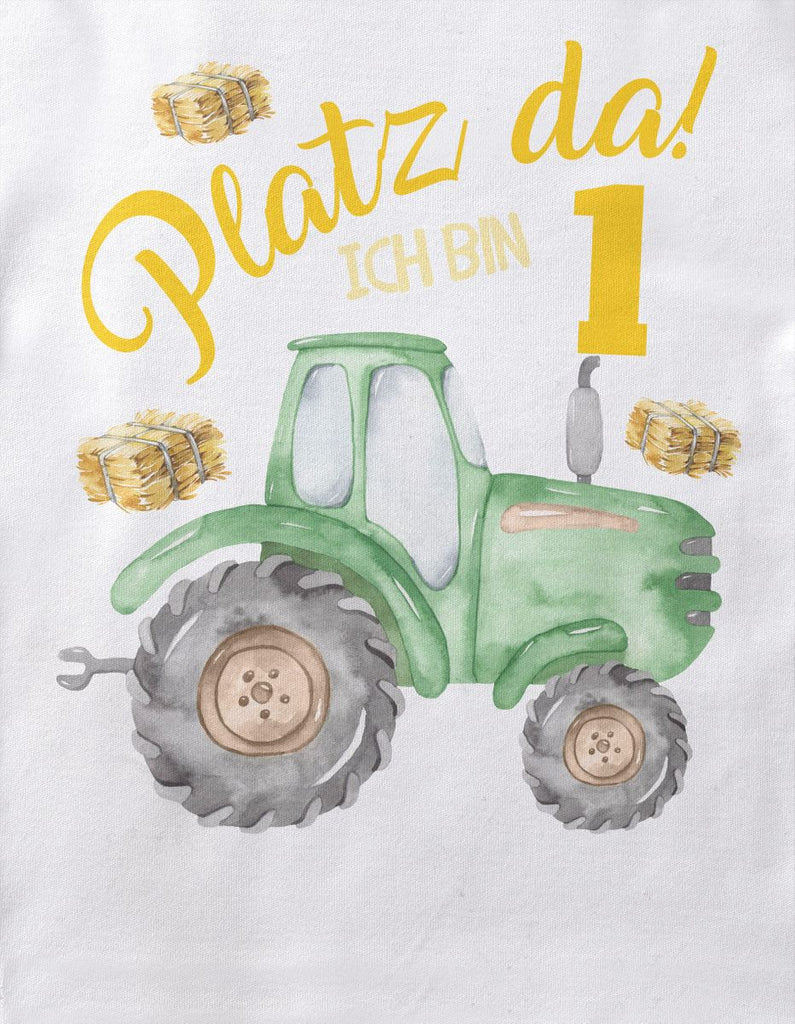 Baby / Kinder T-Shirt mit Spruch Platz Da ich bin Eins 1 Traktor - von Mikalino