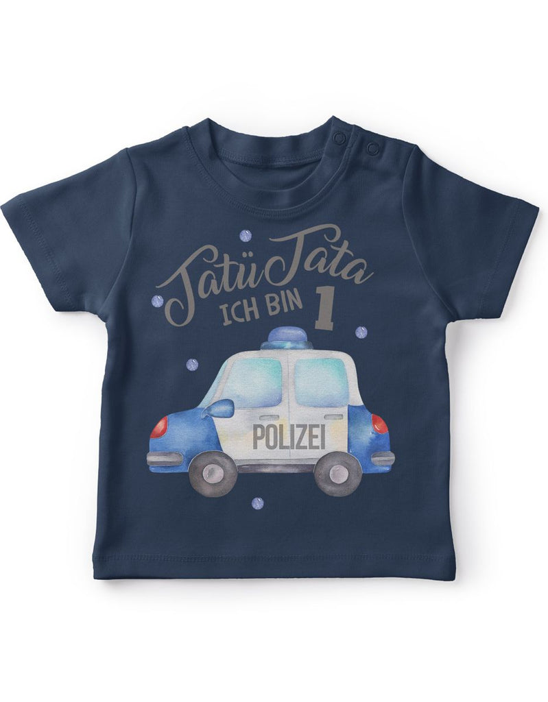 Baby / Kinder T-Shirt mit Spruch Tatü Tata ich bin Eins 1 Polizei - von Mikalino