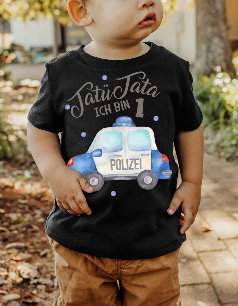 Baby / Kinder T-Shirt mit Spruch Tatü Tata ich bin Eins 1 Polizei - von Mikalino