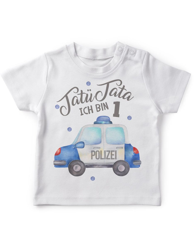 Baby / Kinder T-Shirt mit Spruch Tatü Tata ich bin Eins 1 Polizei - von Mikalino