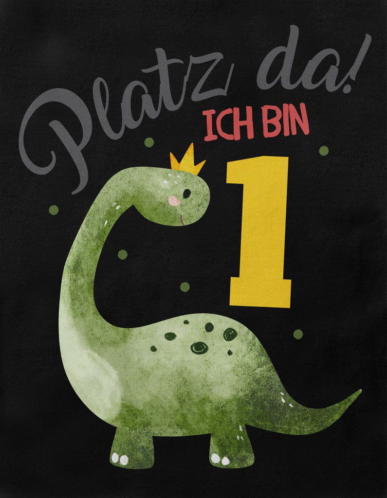 Baby / Kinder T-Shirt mit Spruch Platz Da ich bin Eins 1 Dinosaurier mit Krone - von Mikalino