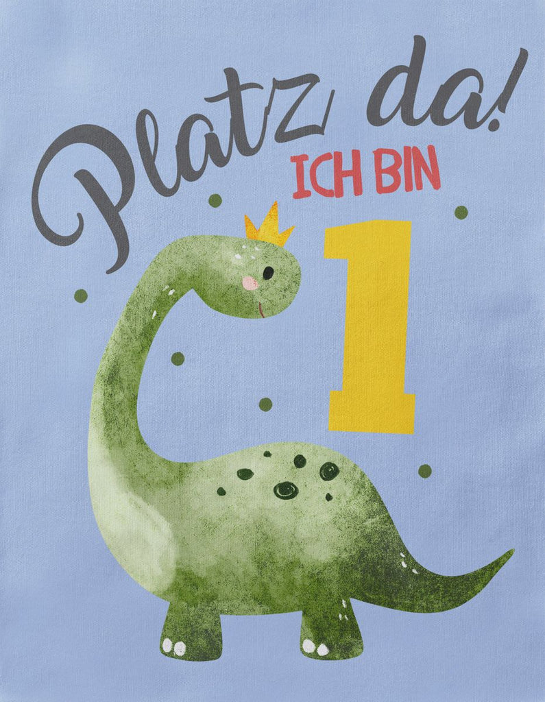 Baby / Kinder T-Shirt mit Spruch Platz Da ich bin Eins 1 Dinosaurier mit Krone - von Mikalino