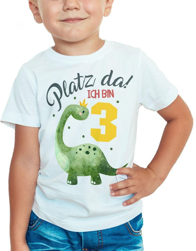 Kinder T-Shirt Platz Da ich bin Drei 3 Dinosaurier mit Krone - von Mikalino