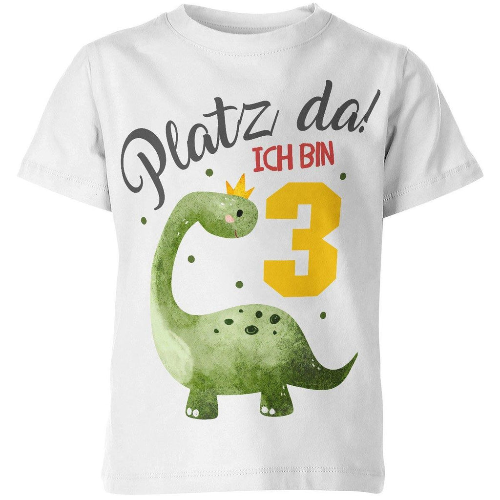 Kinder T-Shirt Platz Da ich bin Drei 3 Dinosaurier mit Krone - von Mikalino