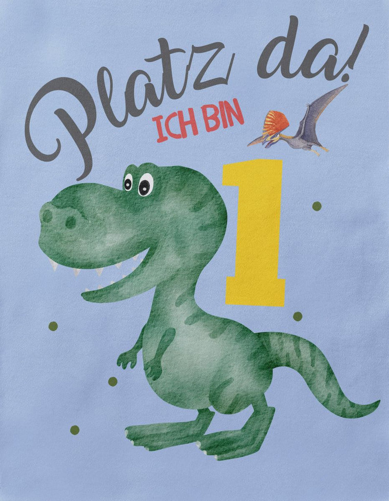 Baby / Kinder T-Shirt mit Spruch Platz Da ich bin Eins 1 Dinosaurier T-Rex mit Flugsaurier - von Mikalino