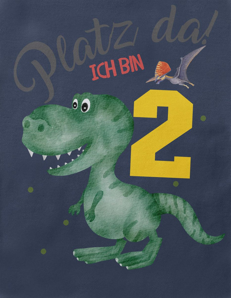 Baby / Kinder T-Shirt mit Spruch Platz Da ich bin Zwei 2 Dinosaurier T-Rex mit Flugsaurier - von Mikalino