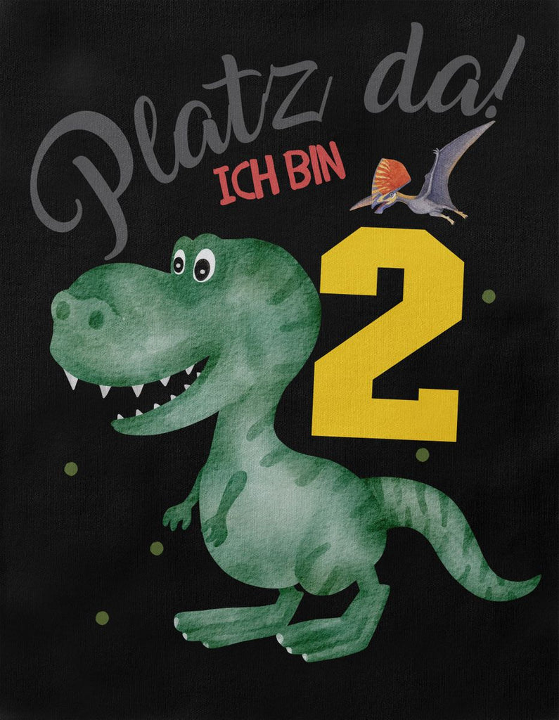 Baby / Kinder T-Shirt mit Spruch Platz Da ich bin Zwei 2 Dinosaurier T-Rex mit Flugsaurier - von Mikalino