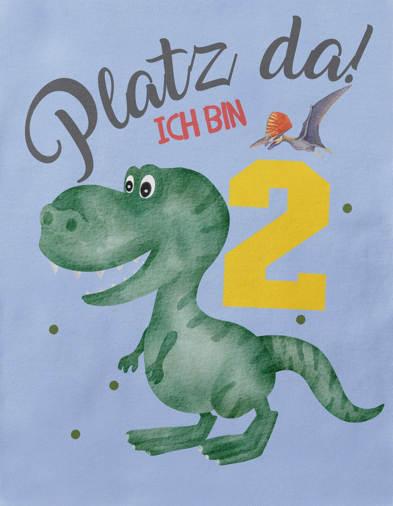 Baby / Kinder T-Shirt mit Spruch Platz Da ich bin Zwei 2 Dinosaurier T-Rex mit Flugsaurier - von Mikalino