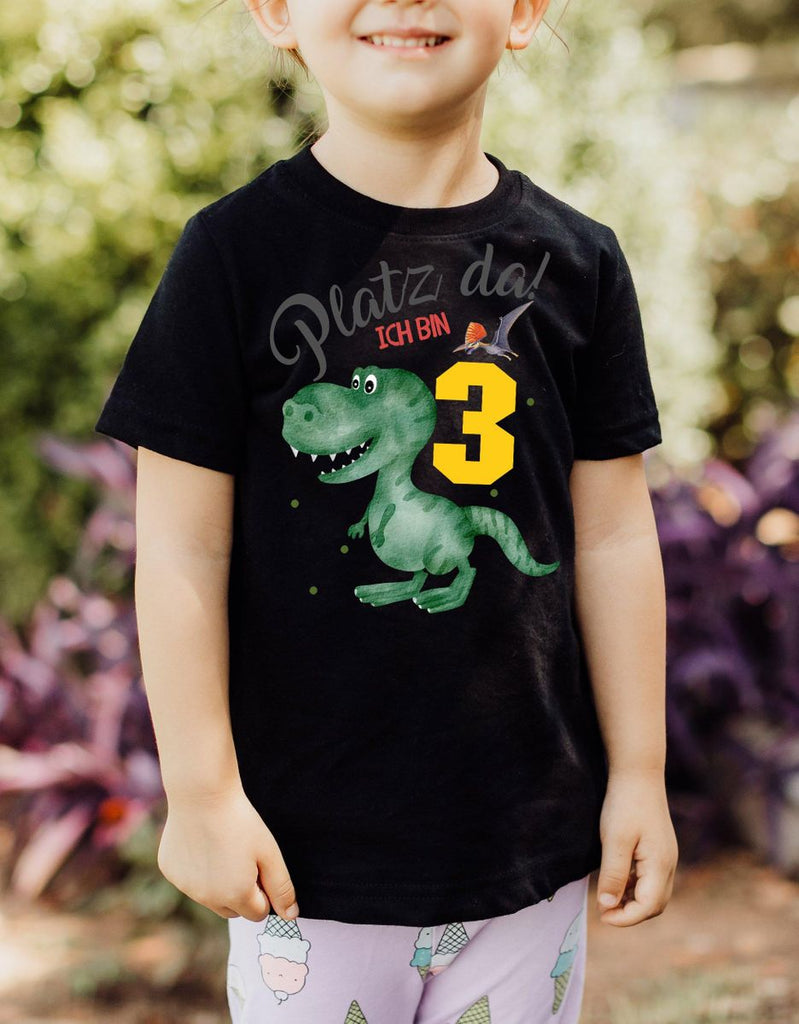 Kinder T-Shirt Platz Da ich bin Drei 3 Dinosaurier T-Rex mit Flugsaurier - von Mikalino