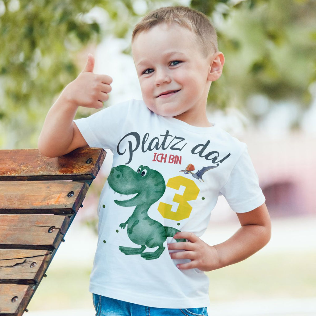 Kinder T-Shirt Platz Da ich bin Drei 3 Dinosaurier T-Rex mit Flugsaurier - von Mikalino