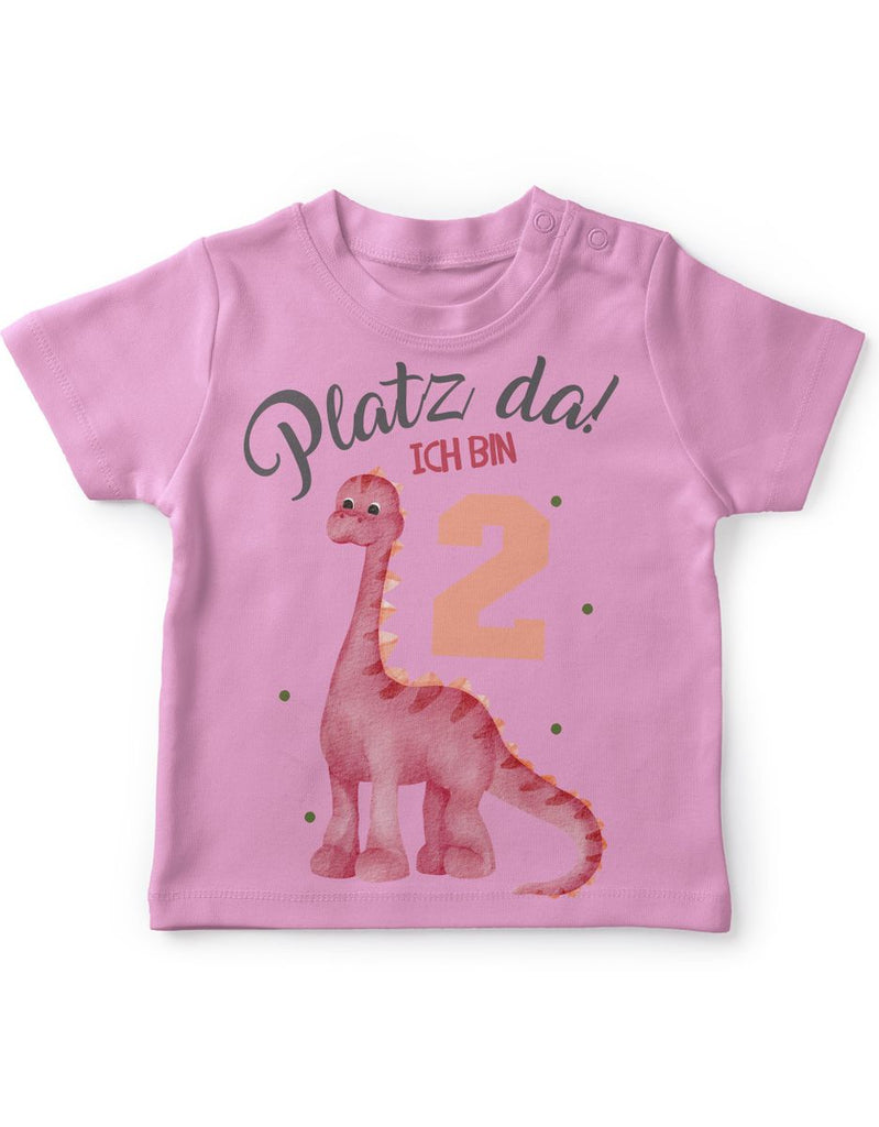 Baby / Kinder T-Shirt mit Spruch Platz Da ich bin Zwei 2 Dinosaurier Langhals - von Mikalino