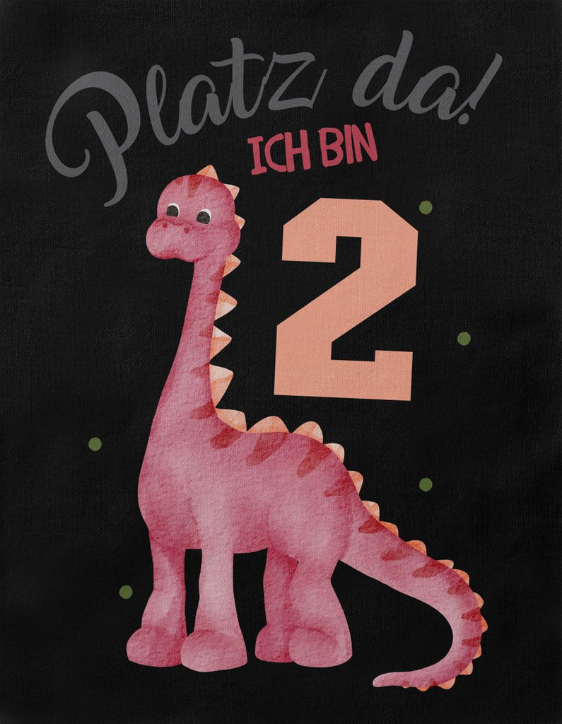 Baby / Kinder T-Shirt mit Spruch Platz Da ich bin Zwei 2 Dinosaurier Langhals - von Mikalino