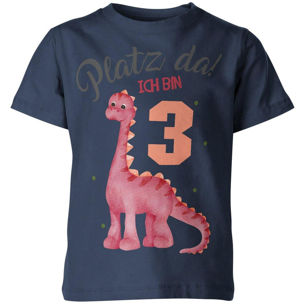 Kinder T-Shirt Platz Da ich bin Drei 3 Dinosaurier Langhals - von Mikalino