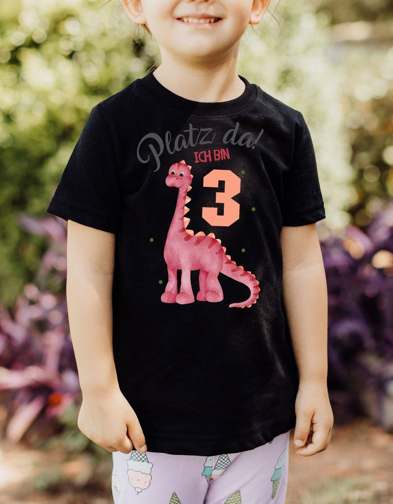 Kinder T-Shirt Platz Da ich bin Drei 3 Dinosaurier Langhals - von Mikalino