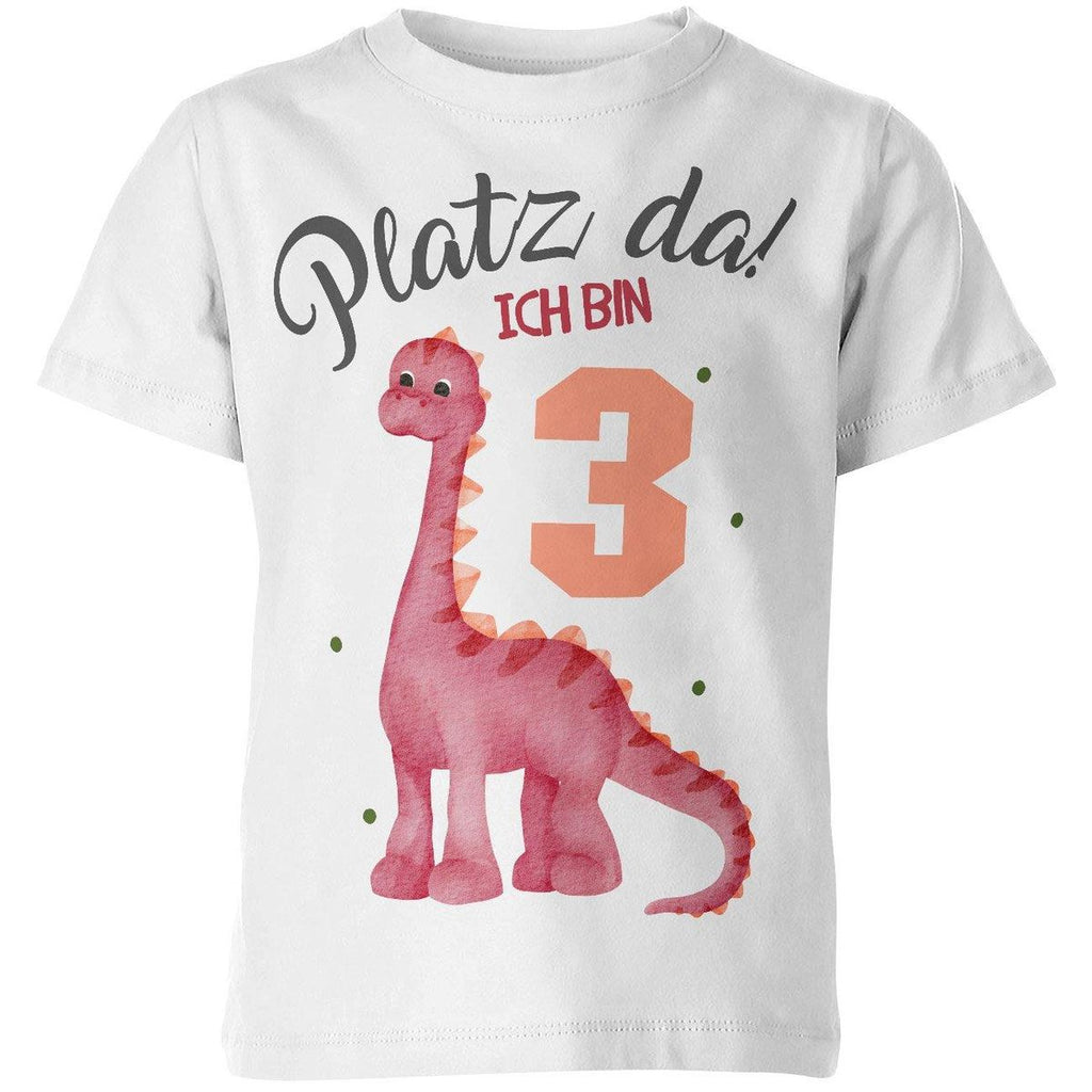 Kinder T-Shirt Platz Da ich bin Drei 3 Dinosaurier Langhals - von Mikalino