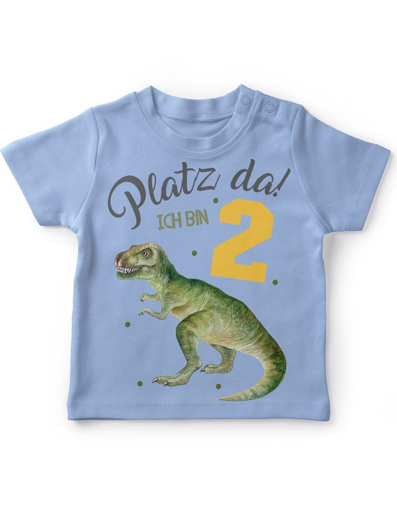 Baby / Kinder T-Shirt mit Spruch Platz Da ich bin Zwei 2 Dinosaurier T-Rex - von Mikalino