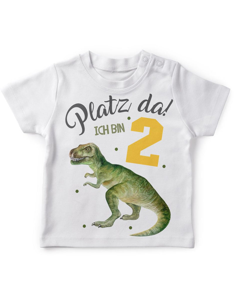 Baby / Kinder T-Shirt mit Spruch Platz Da ich bin Zwei 2 Dinosaurier T-Rex - von Mikalino