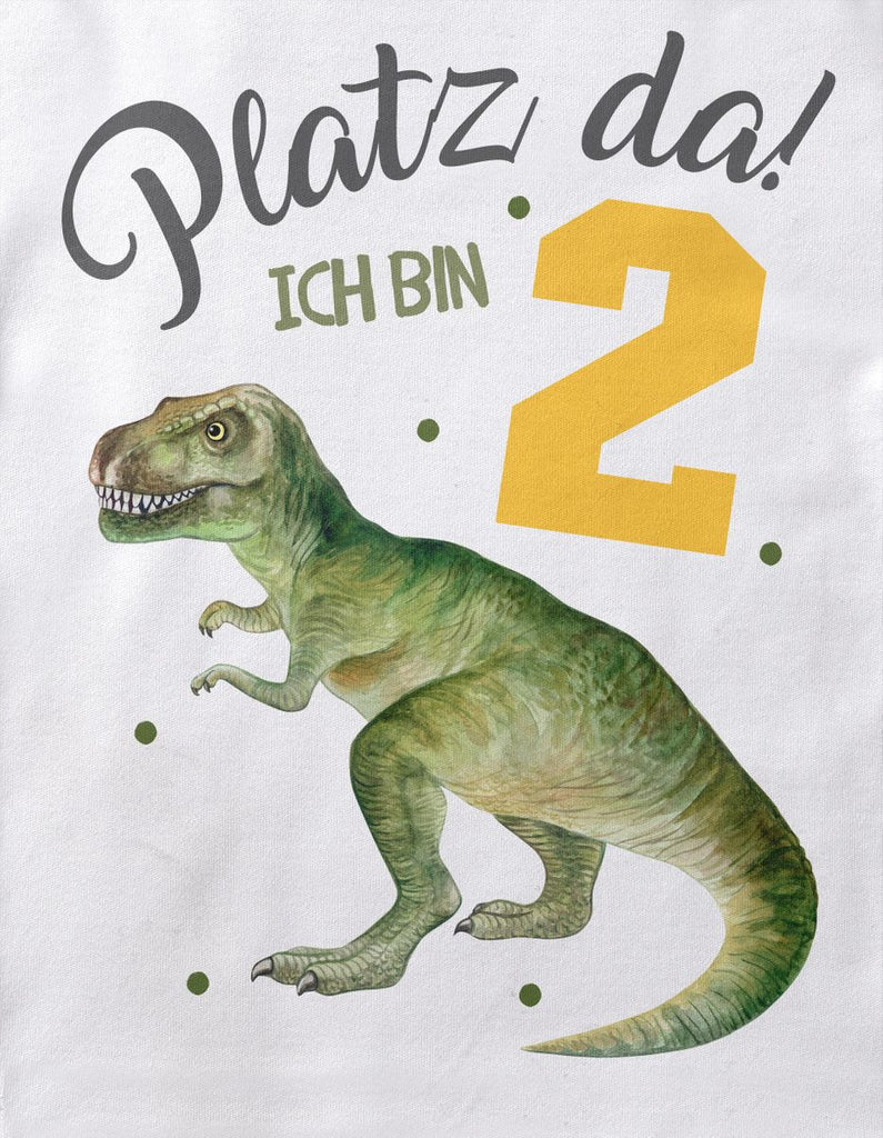 Baby / Kinder T-Shirt mit Spruch Platz Da ich bin Zwei 2 Dinosaurier T-Rex - von Mikalino