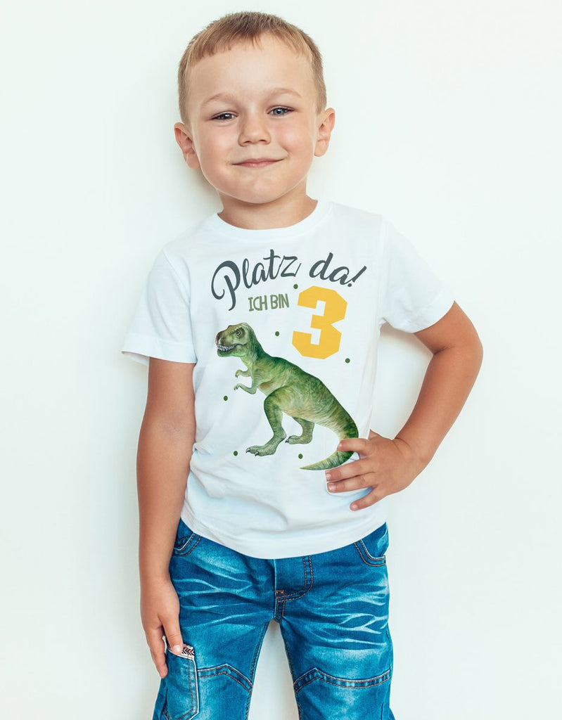 Kinder T-Shirt Platz Da ich bin Drei 3 Dinosaurier T-Rex - von Mikalino