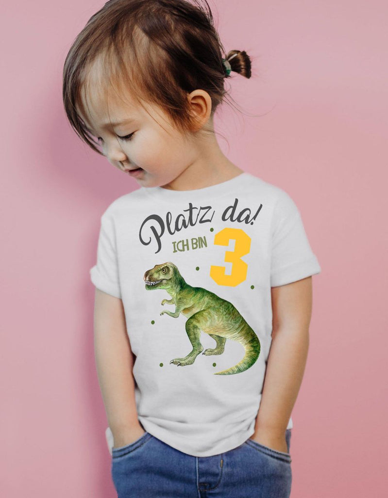 Kinder T-Shirt Platz Da ich bin Drei 3 Dinosaurier T-Rex - von Mikalino