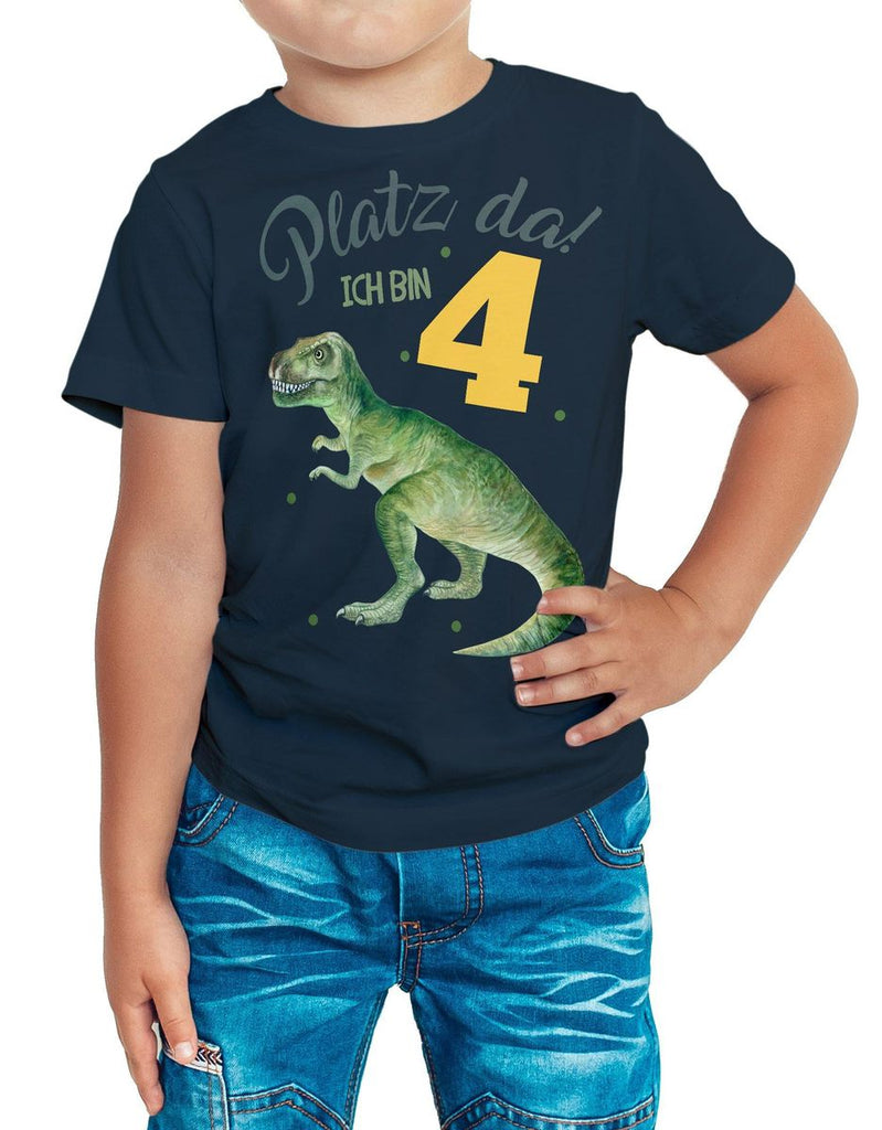 Kinder T-Shirt Platz Da ich bin Vier 4 Dinosaurier T-Rex - von Mikalino