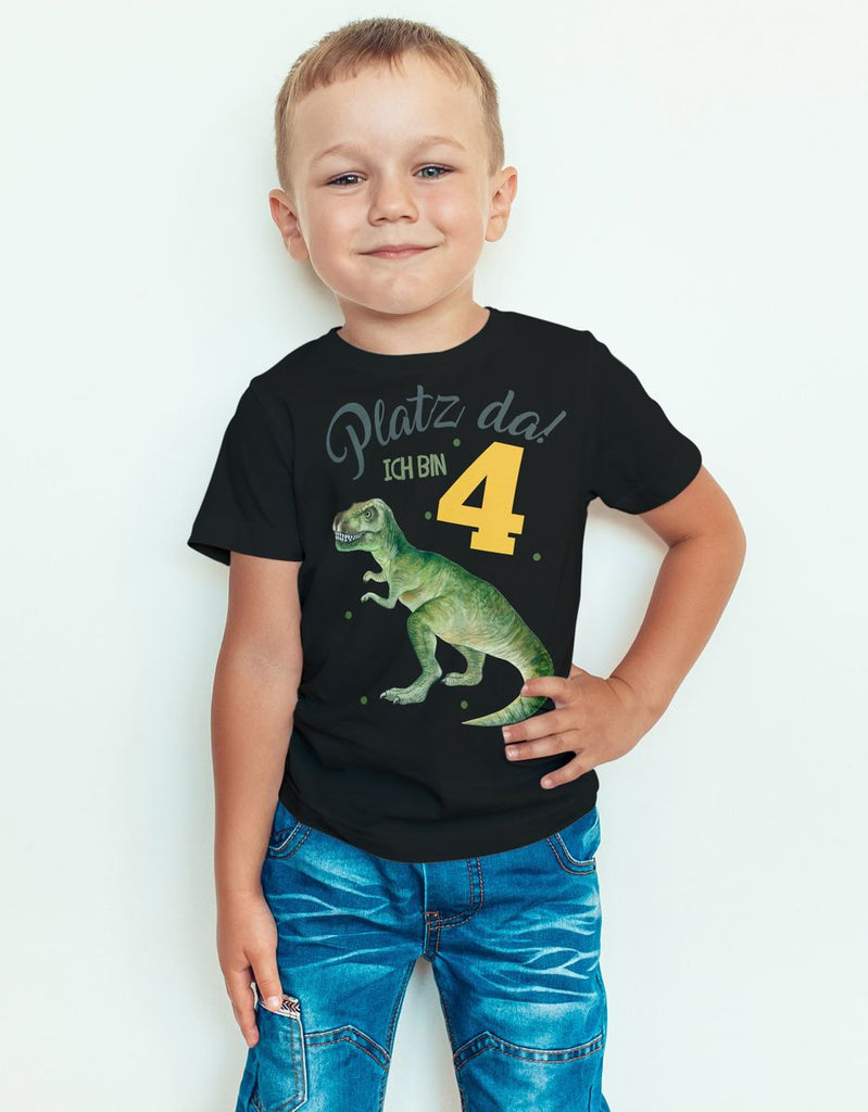 Kinder T-Shirt Platz Da ich bin Vier 4 Dinosaurier T-Rex - von Mikalino