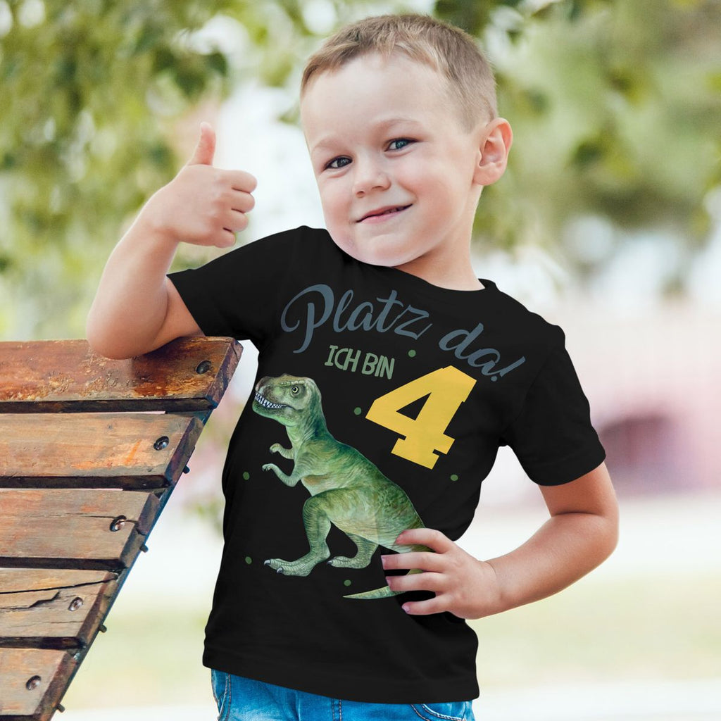 Kinder T-Shirt Platz Da ich bin Vier 4 Dinosaurier T-Rex - von Mikalino