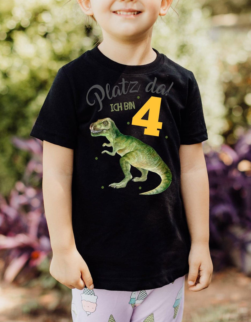 Kinder T-Shirt Platz Da ich bin Vier 4 Dinosaurier T-Rex - von Mikalino