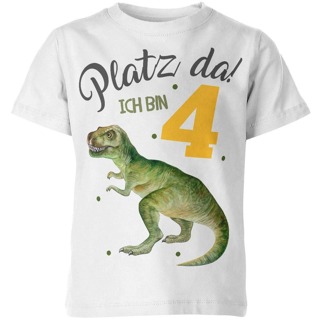 Kinder T-Shirt Platz Da ich bin Vier 4 Dinosaurier T-Rex - von Mikalino