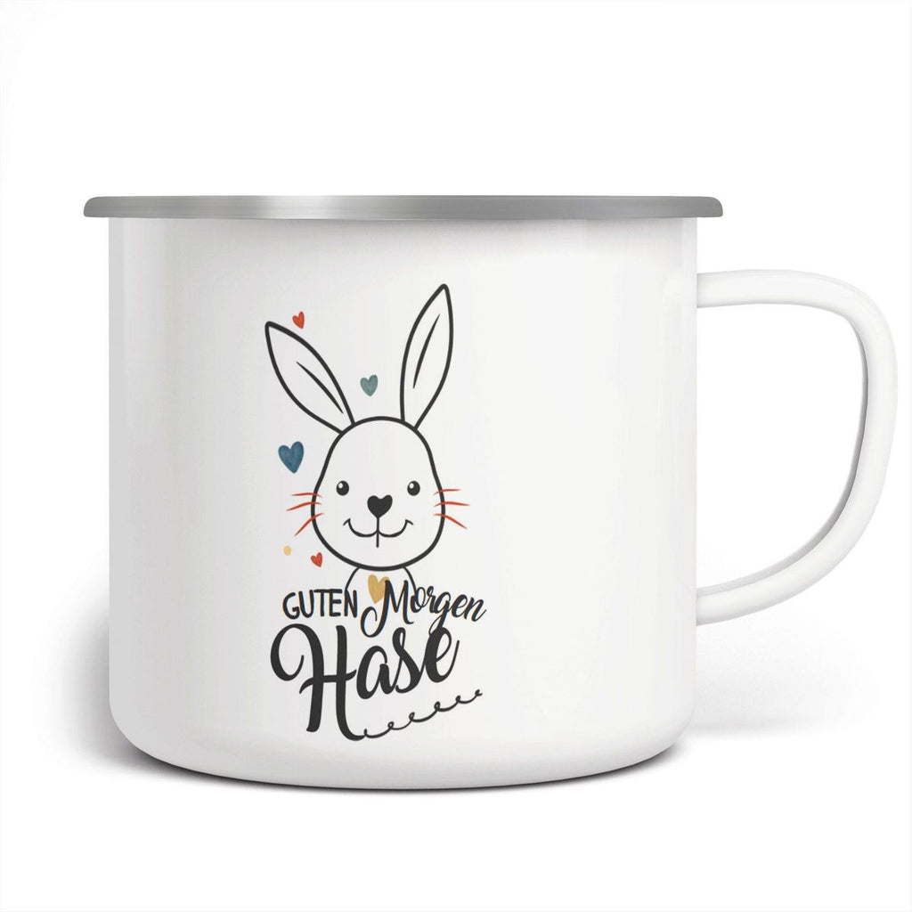 Emaille Tasse Guten Morgen Hase - von Mikalino