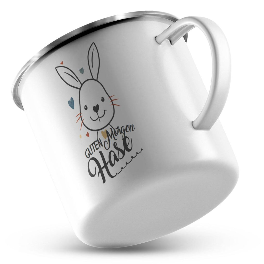 Emaille Tasse Guten Morgen Hase - von Mikalino