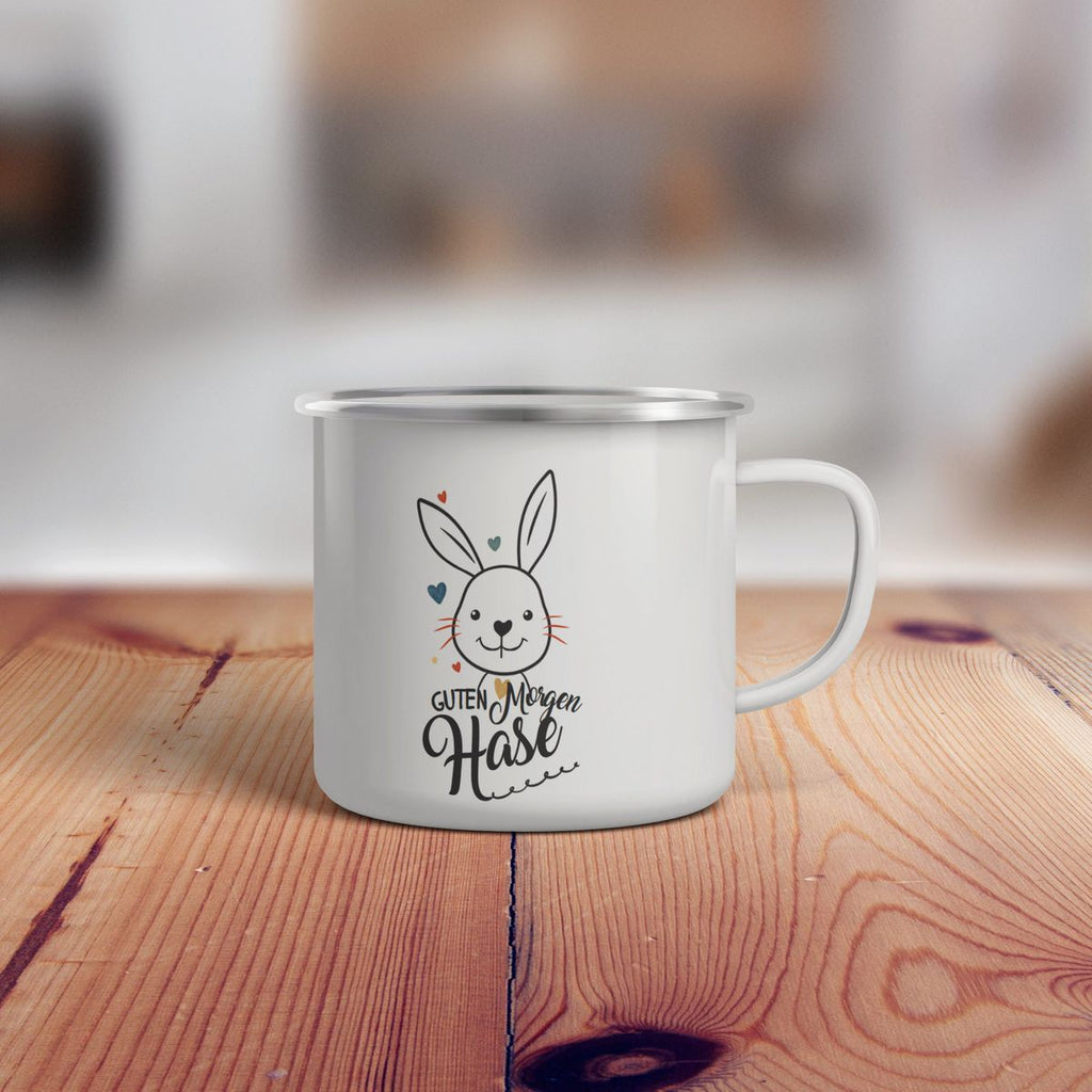 Emaille Tasse Guten Morgen Hase - von Mikalino