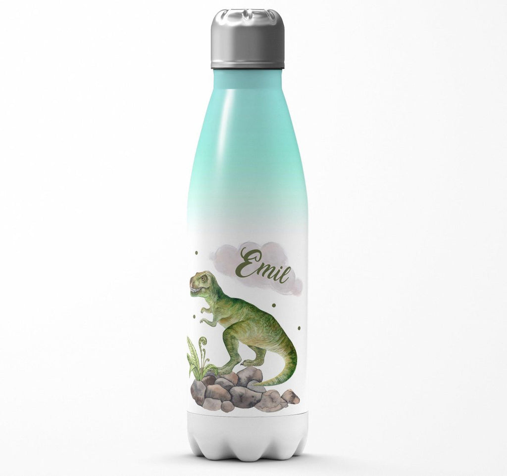 Thermo Trinkflasche Gefährlicher Dinosaurier mit Wunschnamen - von Mikalino