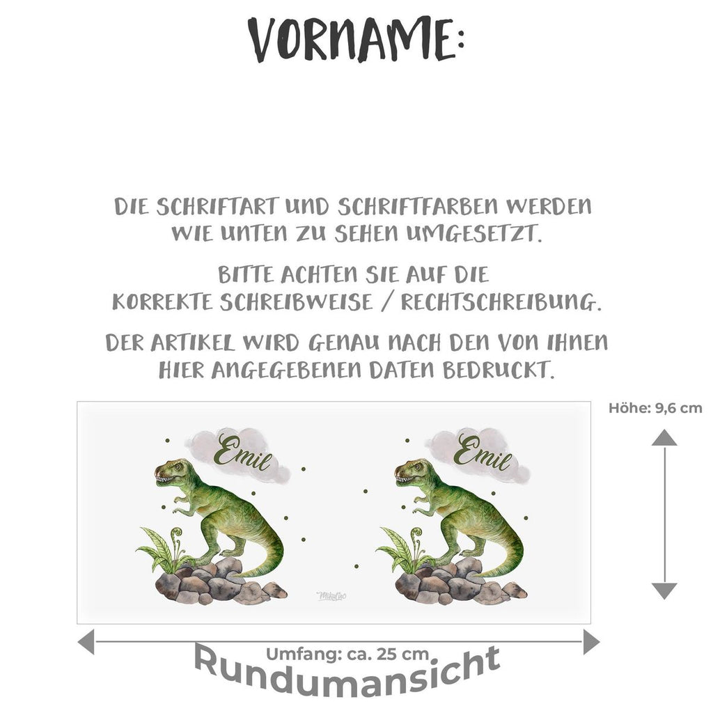 Kinder Spardose Gefährlicher Dinosaurier mit Wunschnamen - von Mikalino