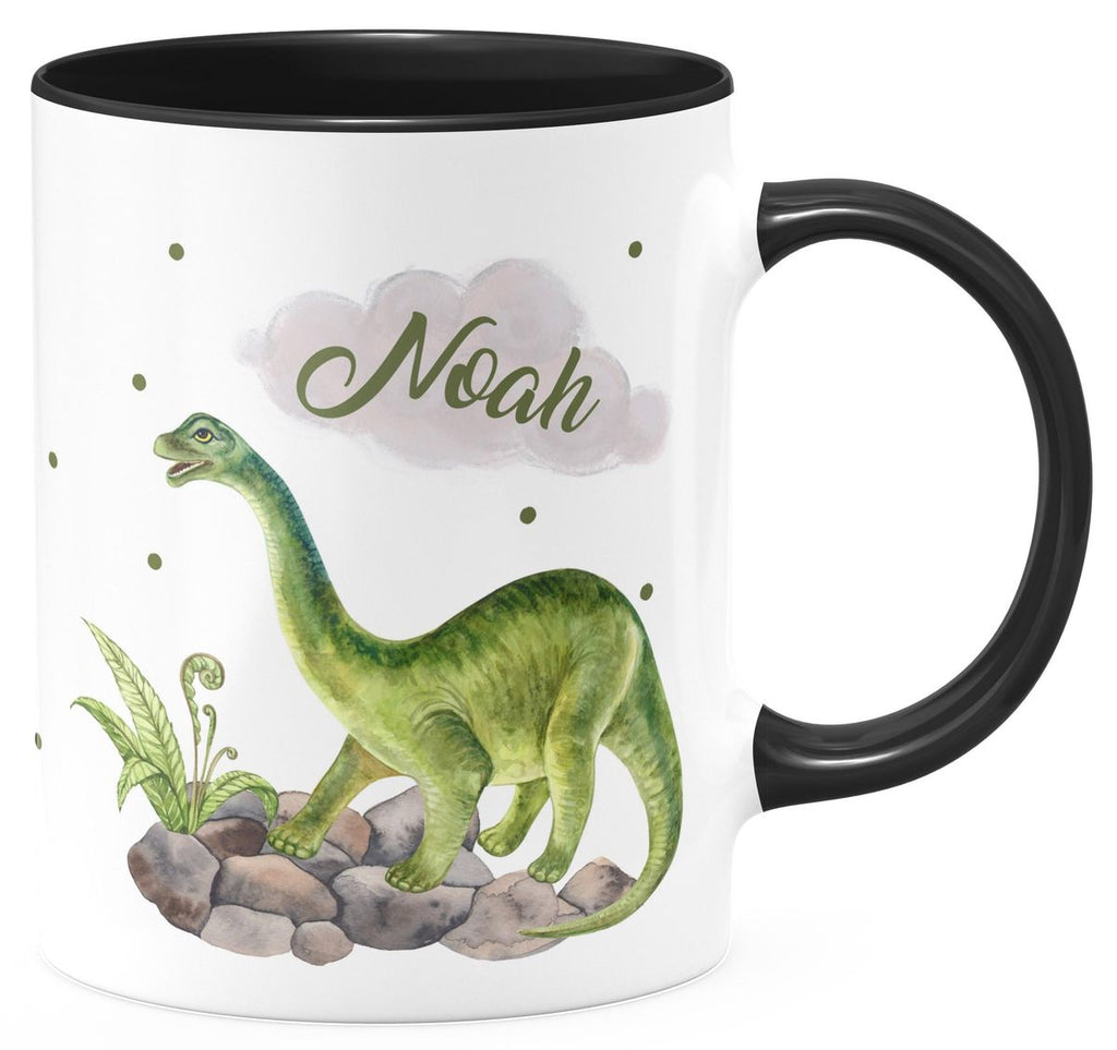 Keramik Tasse Brachiosaurus Dinosaurier mit Wunschname - von Mikalino