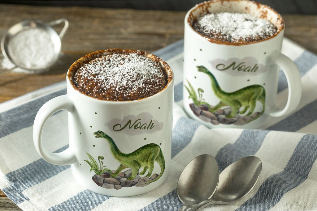 Keramik Tasse Brachiosaurus Dinosaurier mit Wunschname - von Mikalino