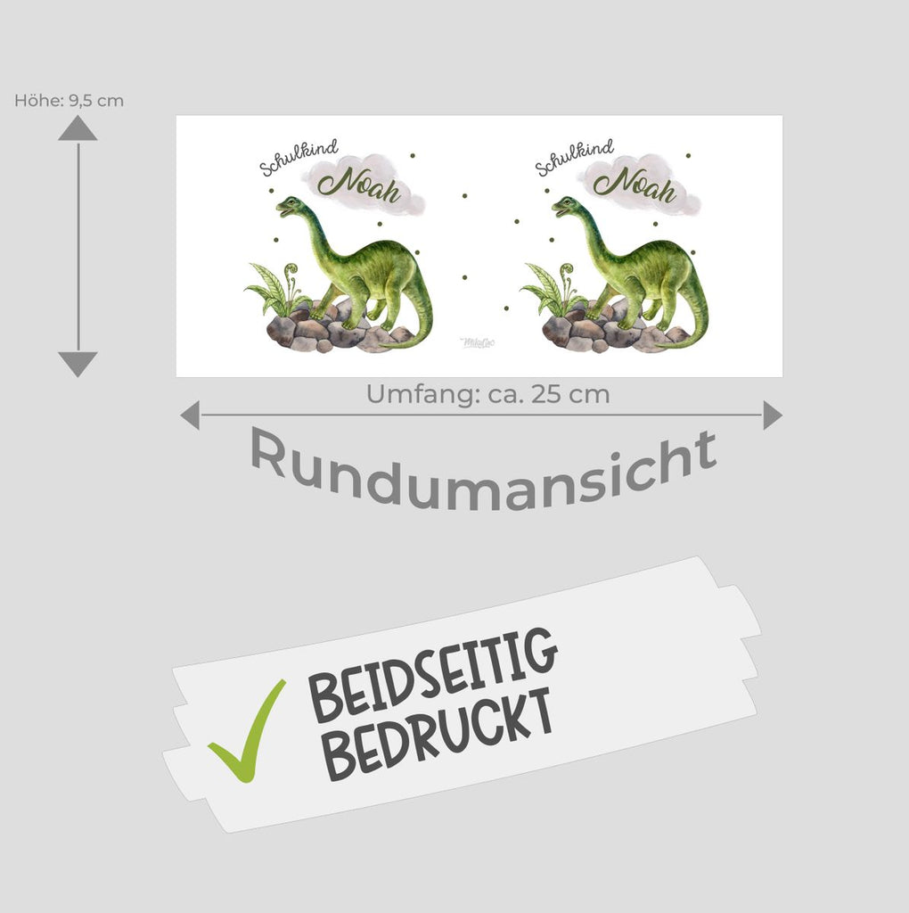 Kinder Spardose Schulkind Brachiosaurus Dinosaurier mit Wunschname - von Mikalino